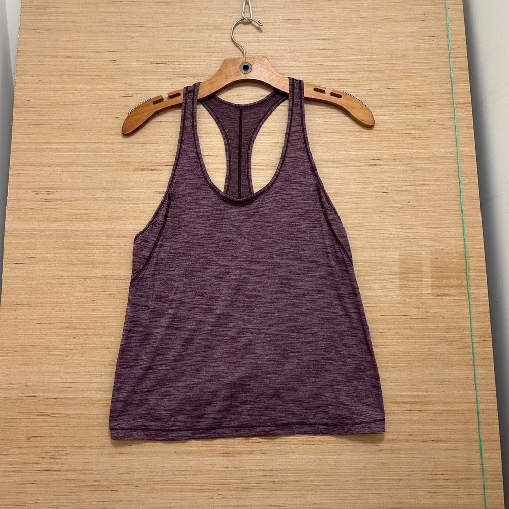 Lululemon Purple Heathered Space Dye Racerback Activewear Tank Top Slim Fit